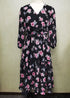 Black dress with pink flowers